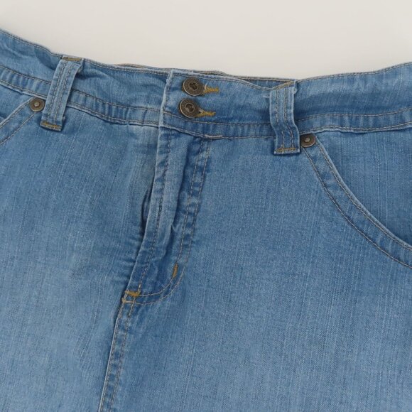Gloria Vanderbilt Women 8 Blue Denim Jean Skort Skirt Built in Shorts Pockets - Picture 3 of 13
